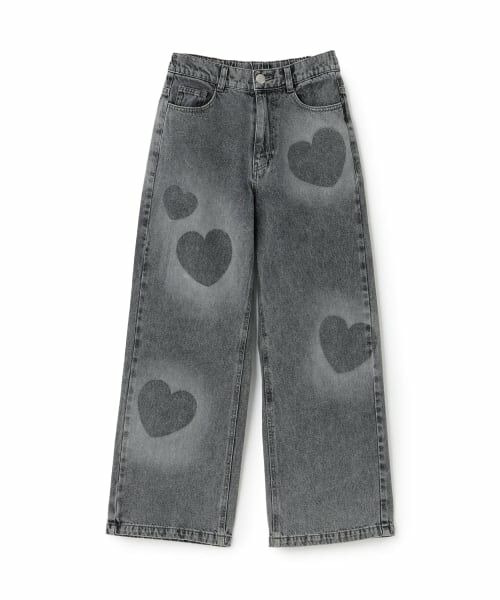 Lovetoxic / ラブトキシック その他パンツ | 【LTXC】モチーフスプレーデニムワイドパンツ（グレー）