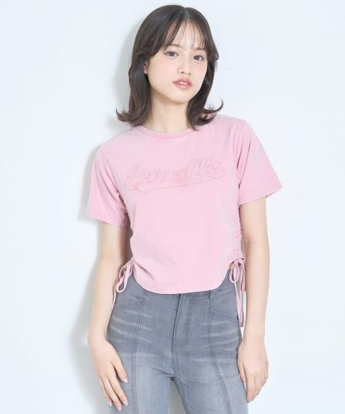 Lovetoxic / ラブトキシック Tシャツ | 【LTXC/綿100%】ピグメントドロスト半袖T(ピンク)
