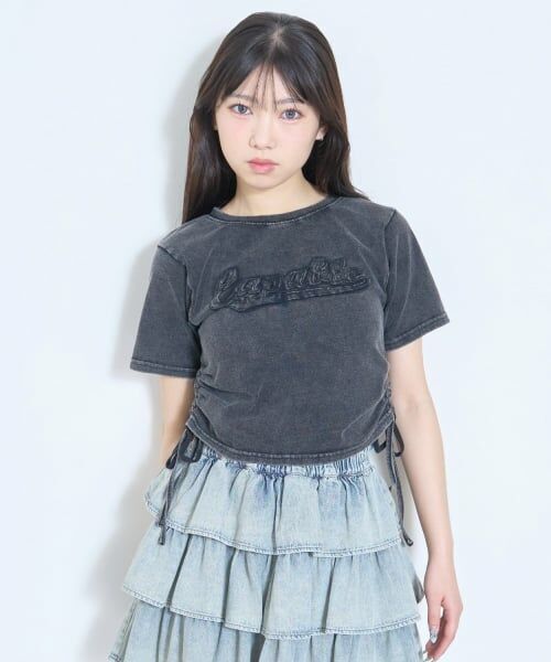 Lovetoxic / ラブトキシック Tシャツ | 【LTXC/綿100%】ピグメントドロスト半袖T(チャコール)