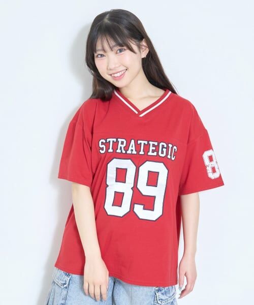 Lovetoxic / ラブトキシック Tシャツ | 【LTXC/綿100%】ナンバーアップリケ半袖T（赤）