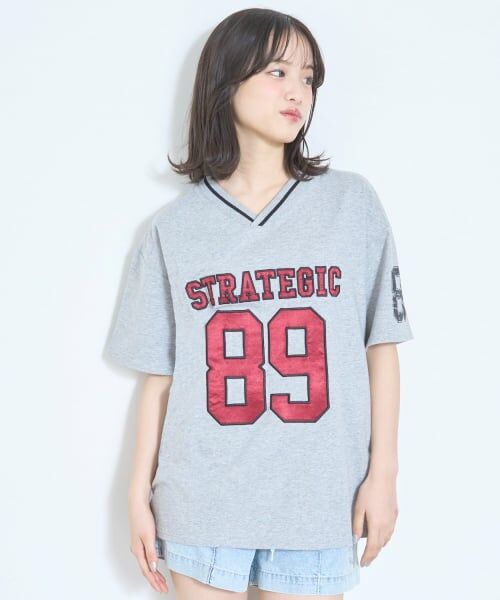 Lovetoxic / ラブトキシック Tシャツ | 【LTXC/綿100%】ナンバーアップリケ半袖T（トップ グレー）