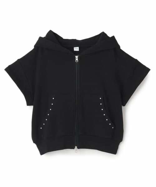 Lovetoxic / ラブトキシック パーカー | 【LTXC/綿100/セット可】半袖ジップパーカー（黒）