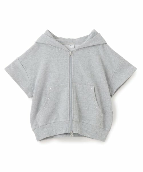 Lovetoxic / ラブトキシック パーカー | 【LTXC/綿100/セット可】半袖ジップパーカー（グレー）
