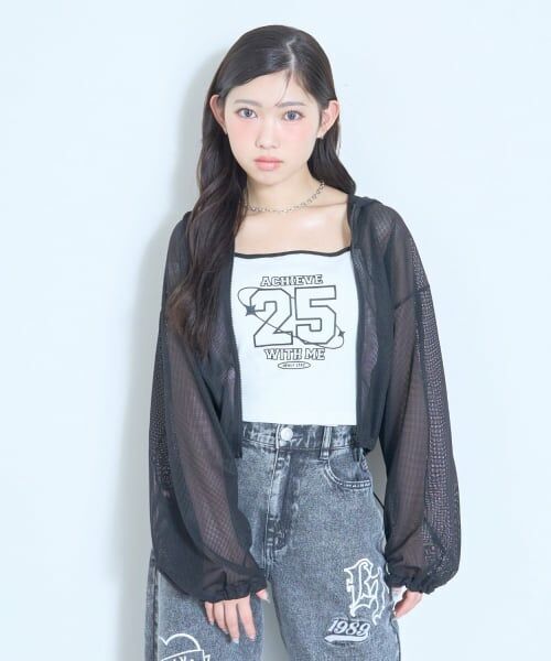 Lovetoxic / ラブトキシック パーカー | 【LTXC/抗菌防臭】キャミつきメッシュパーカー（黒）