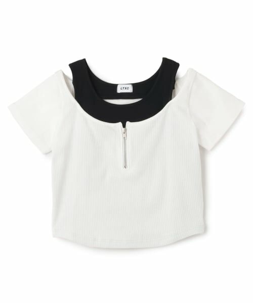 Lovetoxic / ラブトキシック Tシャツ | 【LTXC/抗菌防臭】オフショルレイヤードテレコT（オフ ホワイト）