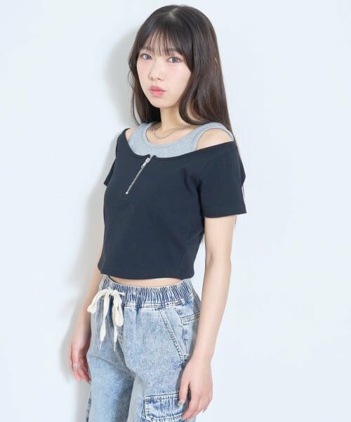 Lovetoxic / ラブトキシック Tシャツ | 【LTXC/抗菌防臭】オフショルレイヤードテレコT | 詳細9