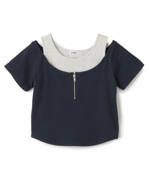 Lovetoxic / ラブトキシック Tシャツ | 【LTXC/抗菌防臭】オフショルレイヤードテレコT（紺）