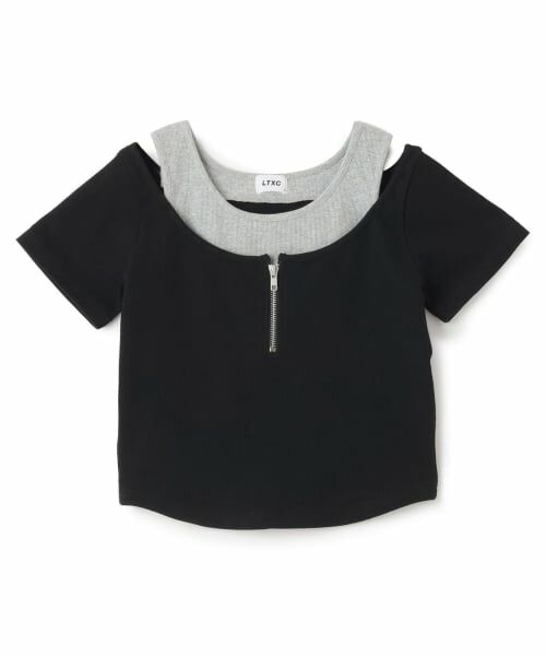 Lovetoxic / ラブトキシック Tシャツ | 【LTXC/抗菌防臭】オフショルレイヤードテレコT（黒）