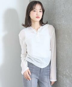 Lovetoxic / ラブトキシック Tシャツ | 【LTXC】インナーつきシアーヘンリーフードニットカットソー