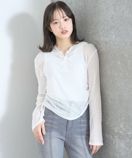 Lovetoxic / ラブトキシック Tシャツ | 【LTXC】インナーつきシアーヘンリーフードニットカットソー | 詳細2