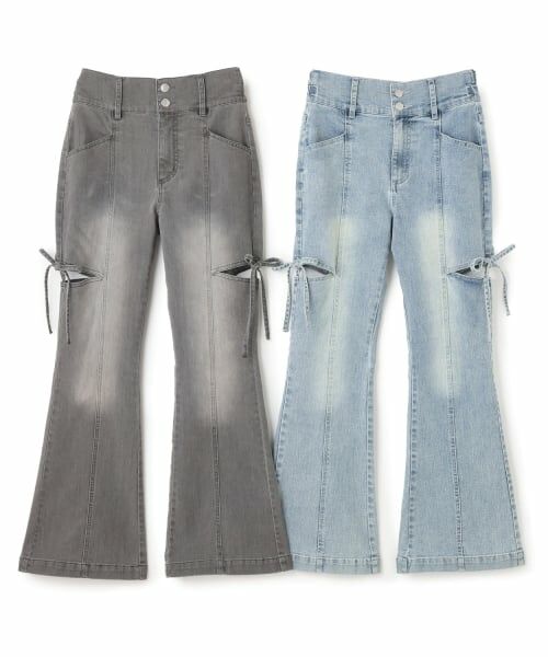 Lovetoxic / ラブトキシック その他パンツ | スリットリボンフレアデニムパンツ | 詳細4