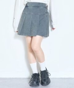 Lovetoxic / ラブトキシック ショート・ハーフ・半端丈パンツ | デニムライクカットプリーツスカート