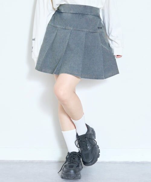 Lovetoxic / ラブトキシック ショート・ハーフ・半端丈パンツ | デニムライクカットプリーツスカート | 詳細1