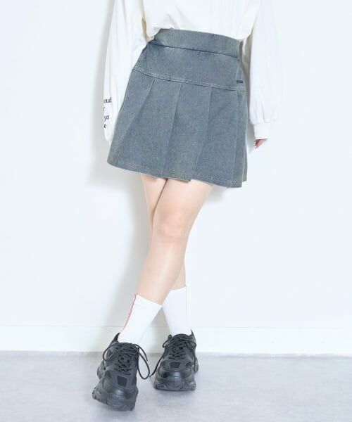 Lovetoxic / ラブトキシック ショート・ハーフ・半端丈パンツ | デニムライクカットプリーツスカート | 詳細2