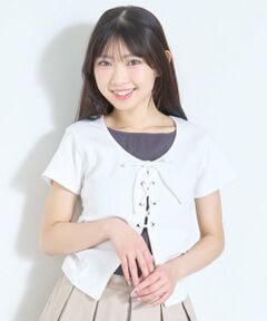 Lovetoxic / ラブトキシック Tシャツ | レースアップテレコ半袖T