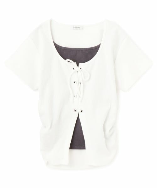 Lovetoxic / ラブトキシック Tシャツ | レースアップテレコ半袖T | 詳細5