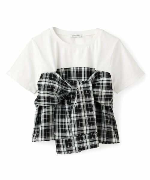 Lovetoxic / ラブトキシック Tシャツ | サマ見えベアスリーブチェックドッキング半袖T | 詳細3