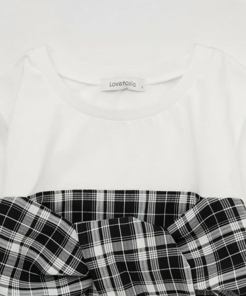 Lovetoxic / ラブトキシック Tシャツ | サマ見えベアスリーブチェックドッキング半袖T | 詳細5