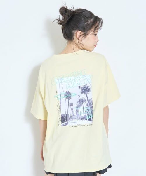 Lovetoxic / ラブトキシック Tシャツ | 【綿100%】バックフォトルーズ半袖T（黄）