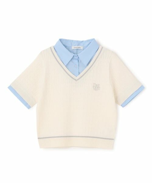 Lovetoxic / ラブトキシック ニット・セーター | 【洗える】フェイクレイヤード半袖ニットシャツ | 詳細7