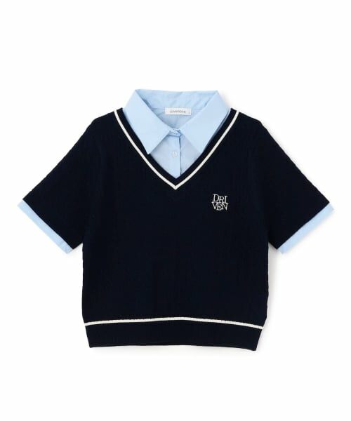 Lovetoxic / ラブトキシック ニット・セーター | 【洗える】フェイクレイヤード半袖ニットシャツ | 詳細8