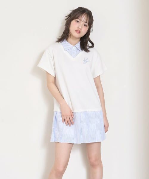 Lovetoxic / ラブトキシック ミニ丈・ひざ丈ワンピース | レイヤード風ワンピース(アイボリー)