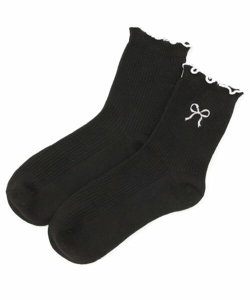 Lovetoxic / ラブトキシック ソックス | バイカラーメロークルーソックス（黒）