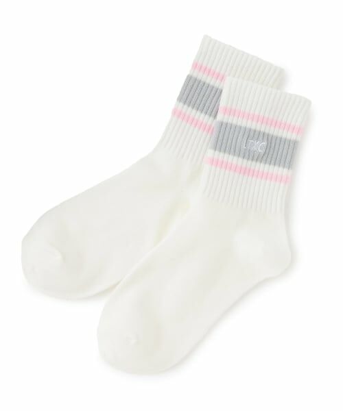 Lovetoxic / ラブトキシック ソックス | 【LTXC】マルチラインクルーソックス（グレー）