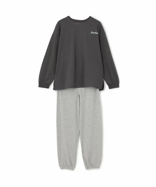 Lovetoxic / ラブトキシック ルームウェア | 【ルームウェア/パジャマ】サガラ刺しゅうプリント長袖セットアップ(チャコール)