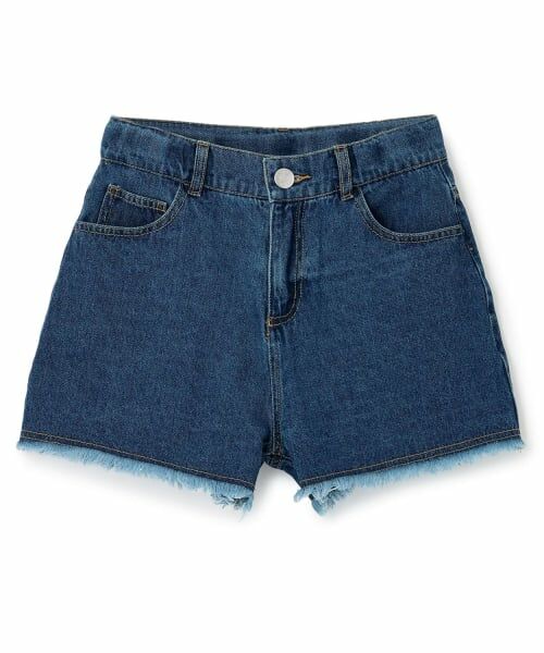 Lovetoxic / ラブトキシック ショート・ハーフ・半端丈パンツ | 【7day】裾フリンジショートパンツ（紺）