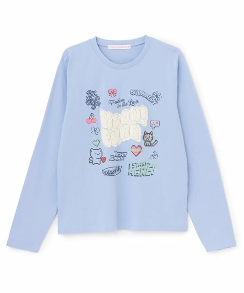 Lovetoxic / ラブトキシック Tシャツ | 【7days】デジタルモチーフTシャツ（サックス）