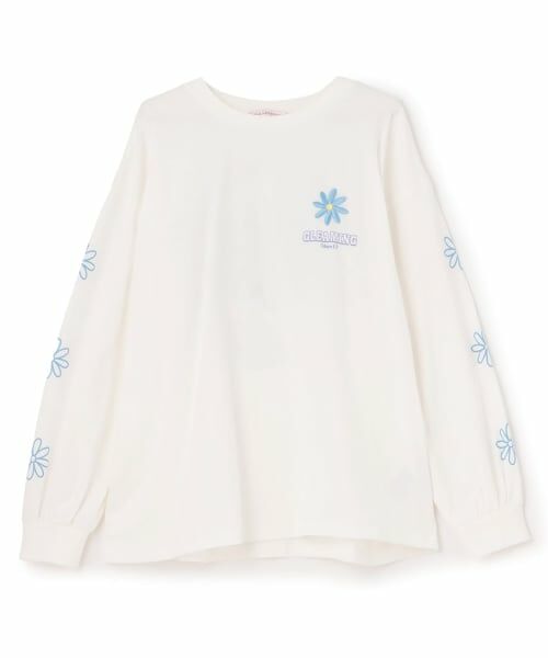 Lovetoxic / ラブトキシック Tシャツ | 【7days】お花アップリケルーズTシャツ(オフ ホワイト)