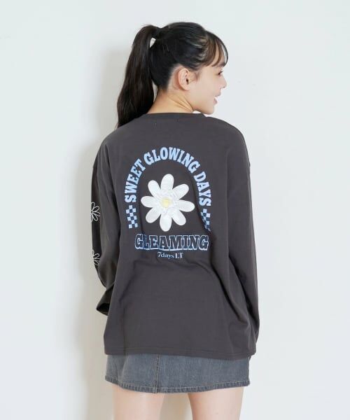 Lovetoxic / ラブトキシック Tシャツ | 【7days】お花アップリケルーズTシャツ | 詳細11