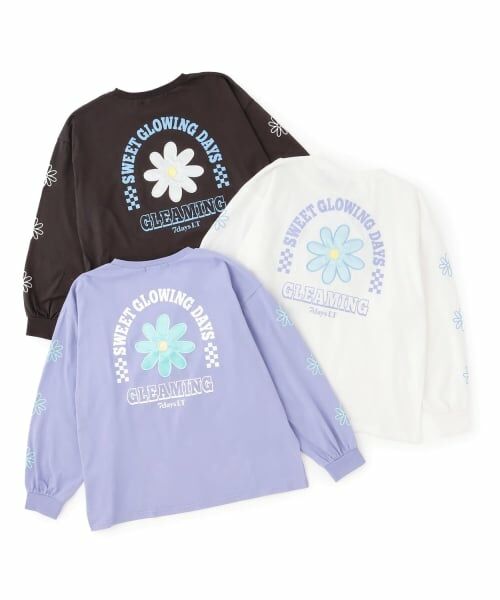 Lovetoxic / ラブトキシック Tシャツ | 【7days】お花アップリケルーズTシャツ | 詳細12