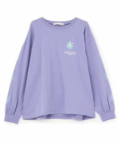 Lovetoxic / ラブトキシック Tシャツ | 【7days】お花アップリケルーズTシャツ(ラベンダー)