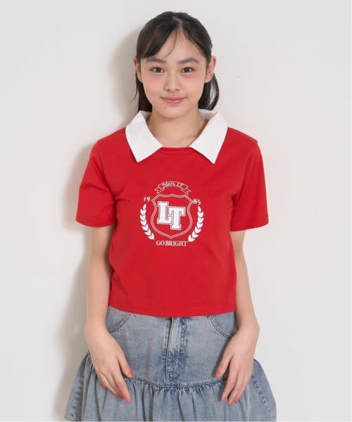 Lovetoxic / ラブトキシック Tシャツ | 【7days】衿つきクロップTシャツ(赤)