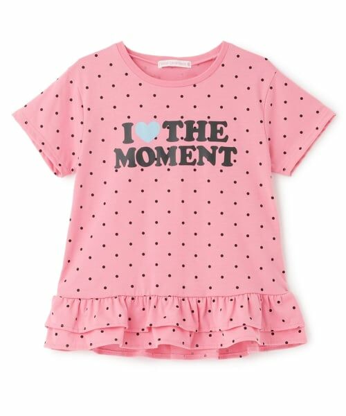 Lovetoxic / ラブトキシック Tシャツ | 【7days】ドット裾フリルTシャツ(チェリー ピンク)