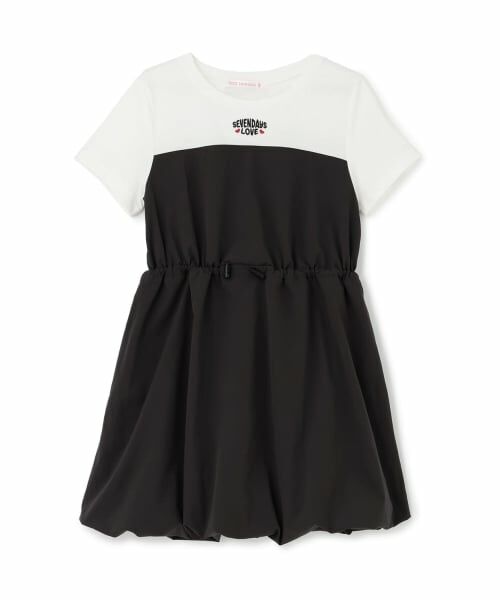 Lovetoxic / ラブトキシック ミニ丈・ひざ丈ワンピース | 【7days】バルーンドッキングワンピース(チャコール)