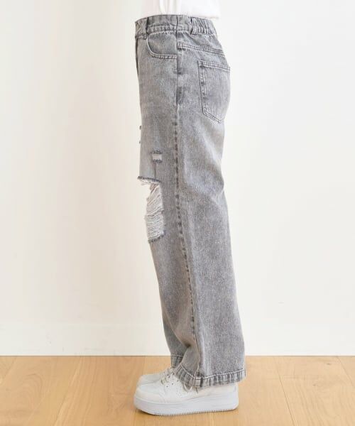Lovetoxic / ラブトキシック その他パンツ | 【LTXC/接触冷感】ダメージデニムワイドパンツ | 詳細10