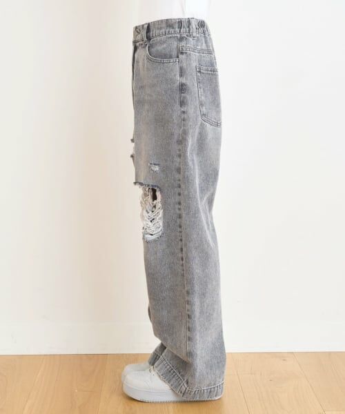 Lovetoxic / ラブトキシック その他パンツ | 【LTXC/接触冷感】ダメージデニムワイドパンツ | 詳細13