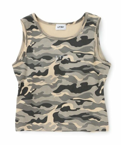 Lovetoxic / ラブトキシック キャミソール・チューブトップ | 【LTXC/吸水速乾】カップつき柄アソートタンク（カーキ）