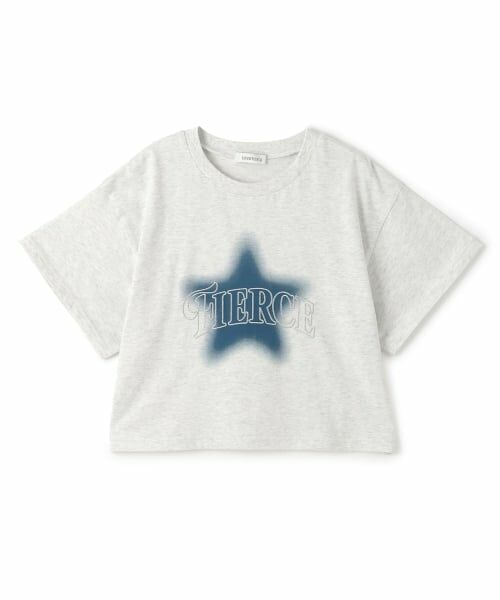 Lovetoxic / ラブトキシック Tシャツ | 【LTXC/綿100%】スターモチーフスプレー半T（シロ杢）