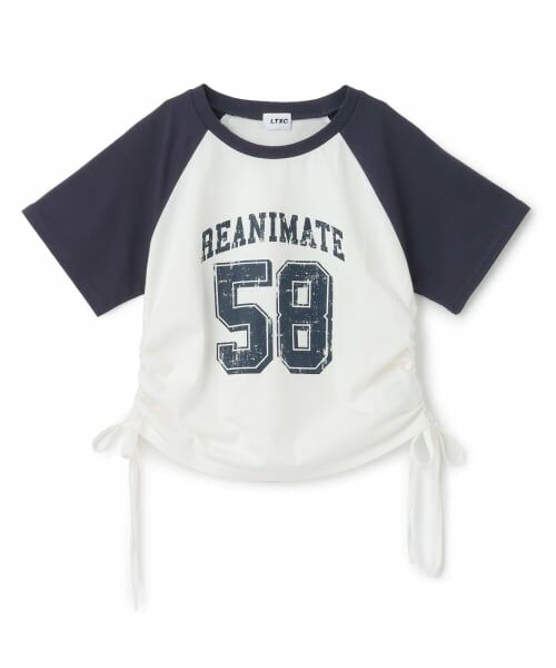 Lovetoxic / ラブトキシック Tシャツ | 【LTXC/綿100%】ドロストナンバーラグラン半T（オフ ホワイト）