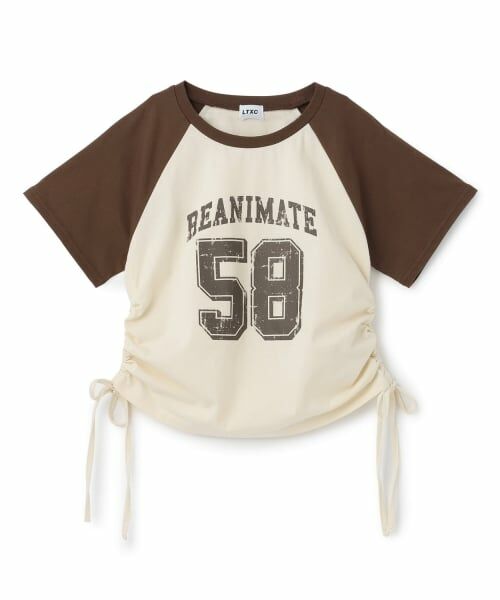 Lovetoxic / ラブトキシック Tシャツ | 【LTXC/綿100%】ドロストナンバーラグラン半T（クリーム）