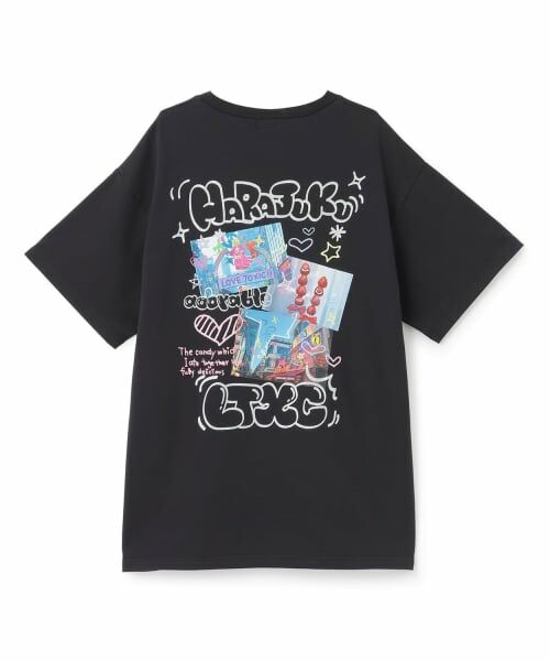 Lovetoxic / ラブトキシック ミニ丈・ひざ丈ワンピース | 【LTXC/マルチ機能】フォトラクガキチュニックTワンピ | 詳細1