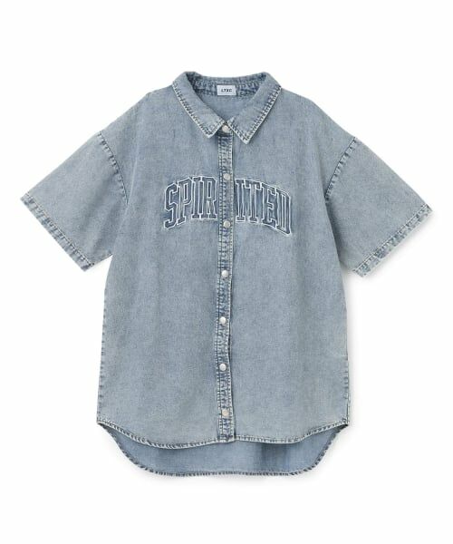 Lovetoxic / ラブトキシック Tシャツ | 【LTXC/接触冷感】デニムルーズチュニックシャツワンピ（ブルー）