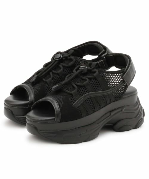 Lovetoxic / ラブトキシック サンダル | 【LTXC】ドローコード厚底サンダル（黒）