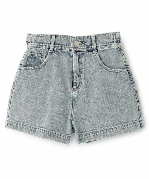 Lovetoxic / ラブトキシック ショート・ハーフ・半端丈パンツ | エンボスロコデニムﾞショートパンツ（ライト ブルー）