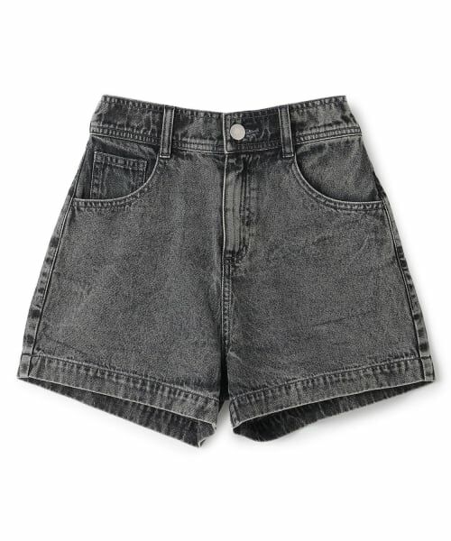 Lovetoxic / ラブトキシック ショート・ハーフ・半端丈パンツ | エンボスロコデニムﾞショートパンツ（グレー）