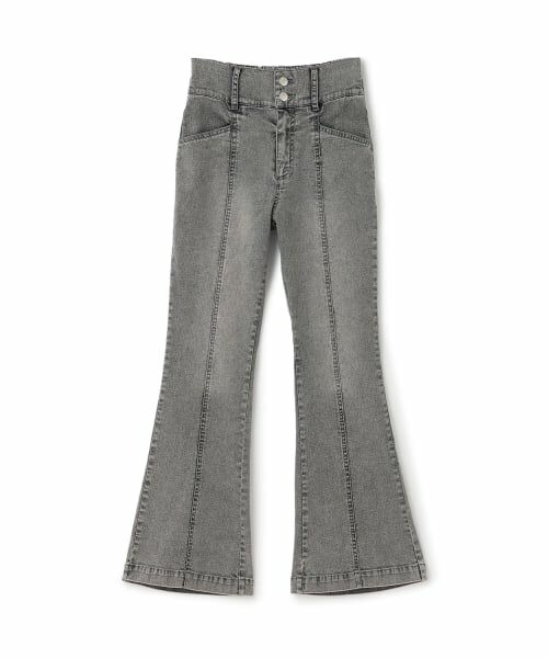 Lovetoxic / ラブトキシック その他パンツ | 【接触冷感】スタイルアップフレアデニムパンツ（グレー）